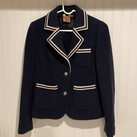 Tory Burch navy wool blazer small - Picture 2 of 9